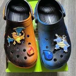 Crocs Classic Clogs Pokemon Versus Charizard VS Blastoise Size 9M/11W New