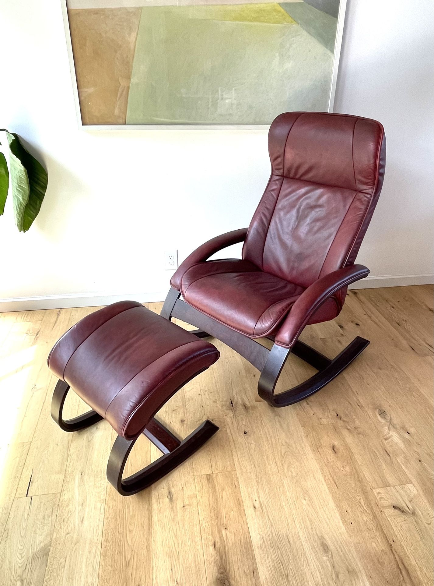 Ekornes Stressless Rocking Chair And Ottoman