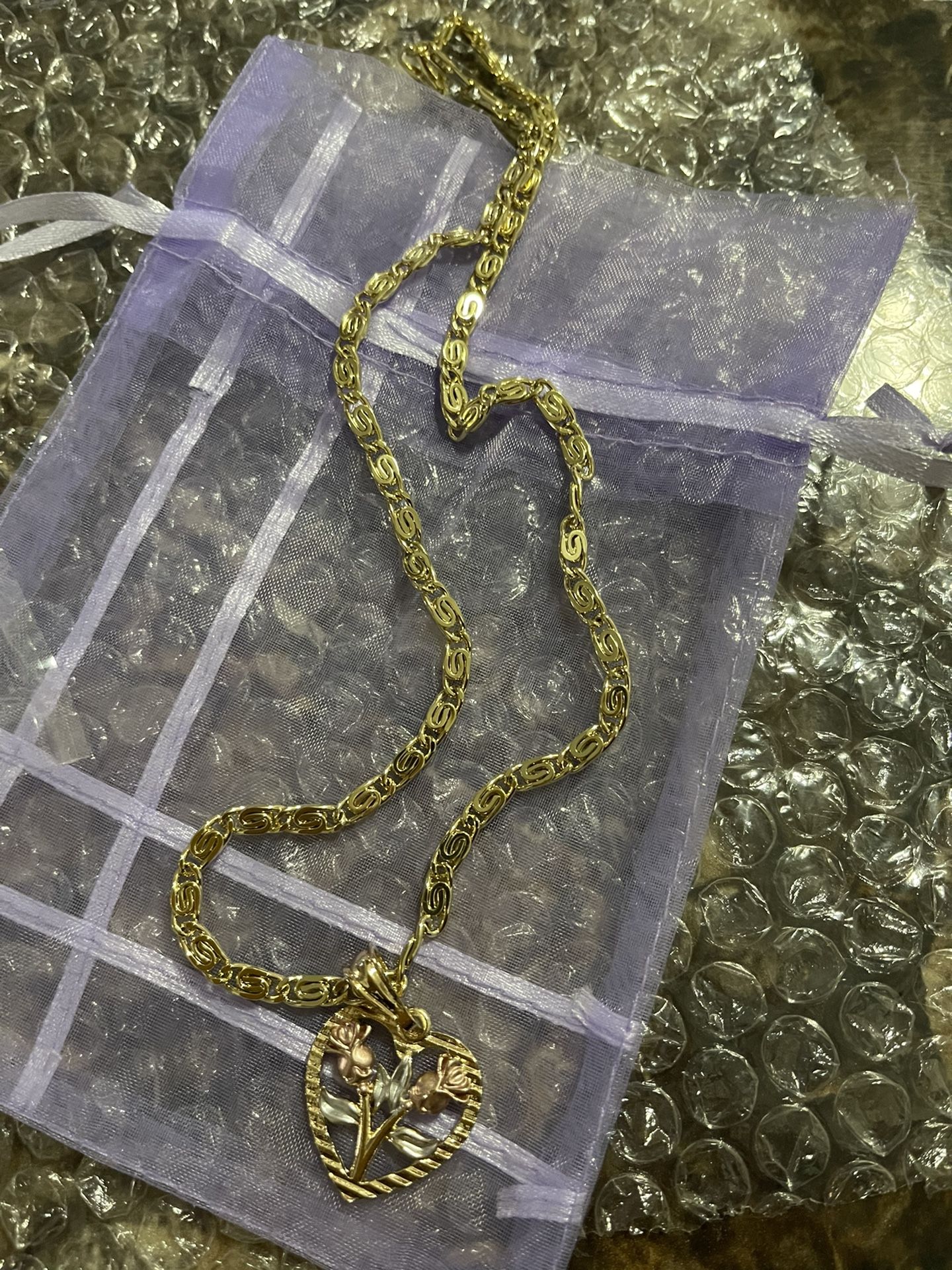 variety of jewelry in 14 and 18kt gold plate.  Prices vary depending on the length and thickness of the chains