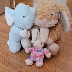 Stuffed Toys 2 Bunnies And Elaphant