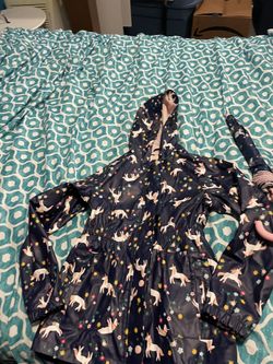 Girls Cat And Jack Rain Coat With Matching Umbrella