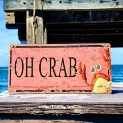 Brand New! 12"x 6" Coastal-Style Crab Sign Nautical | PU in Winter Springs