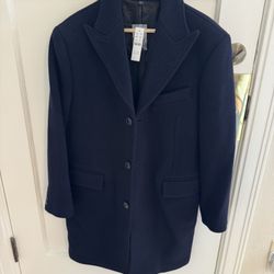 J Crew Navy Twill Coat NWT