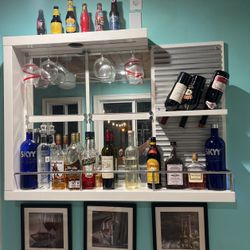 Modern Bar And Two Tools and bottle Shelf.