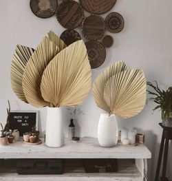 22 Natural Dried Palm Leaves Fans