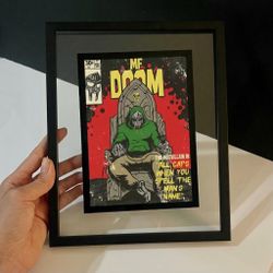 Framed Retro Paper Poster "MF Doom", Wall Art, Wall Decor, paper Art,
