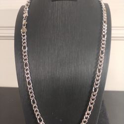 14k White Gold Plated 24 Inch Chain Stamped Life Time Guarantee 