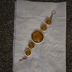 Amber & Sterling Silver Bracelet