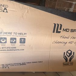 MD Sports Official Size Indoor, Outdoor Table Tennis Pong Table, 4 Piece Foldable Design with Net, Paddles & Balls – Blue/Black