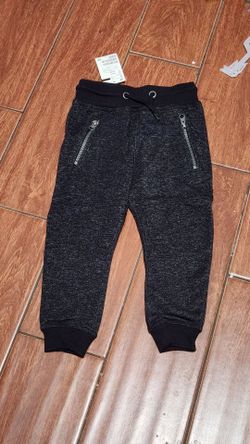 Kids black Jogger Sweatpants with Zip Pockets 1.5/2T