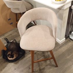 2 Fabric Beige Stools