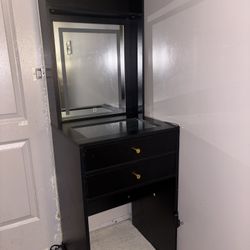 Black Vanity + Storage 