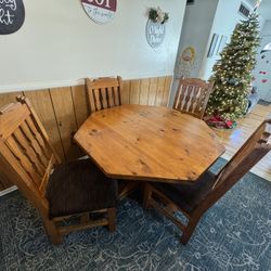 Southwest / Rustic / Cabin Solid Oak Complete Dining Set
