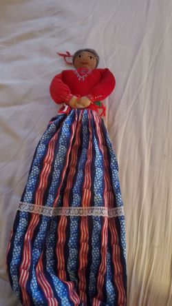 Navajo doll to hold plastic bags