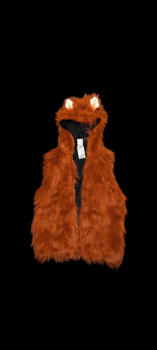 Spirit Halloween Faux Fur Hooded Wolf Vest w/Ears