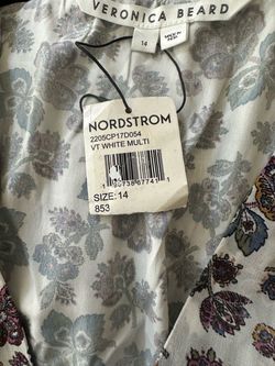 Veronica Beard Floral Top Size 14 NWT