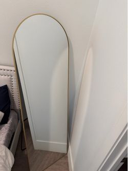 Full Length Arched Floor Mirror – Gold Frame