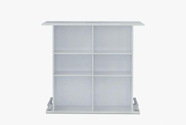 White Wood Bar Cabinet with Shelves