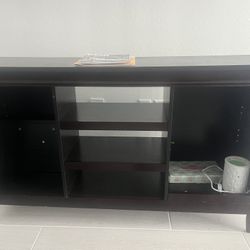 Dark Cherry Wood TV Stand