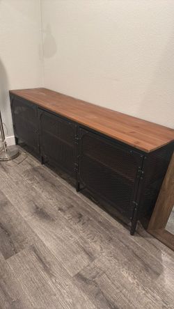 Industrial Wood and Metal Sideboard Cabinet