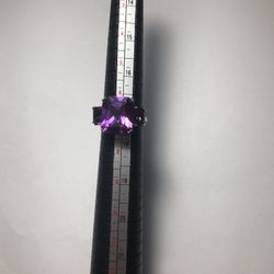 Amethyst In Stamped 925 Sterling Silver Ring