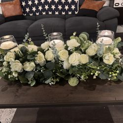 Center Pieces, Table Decor Glass Vase, Candle Included
