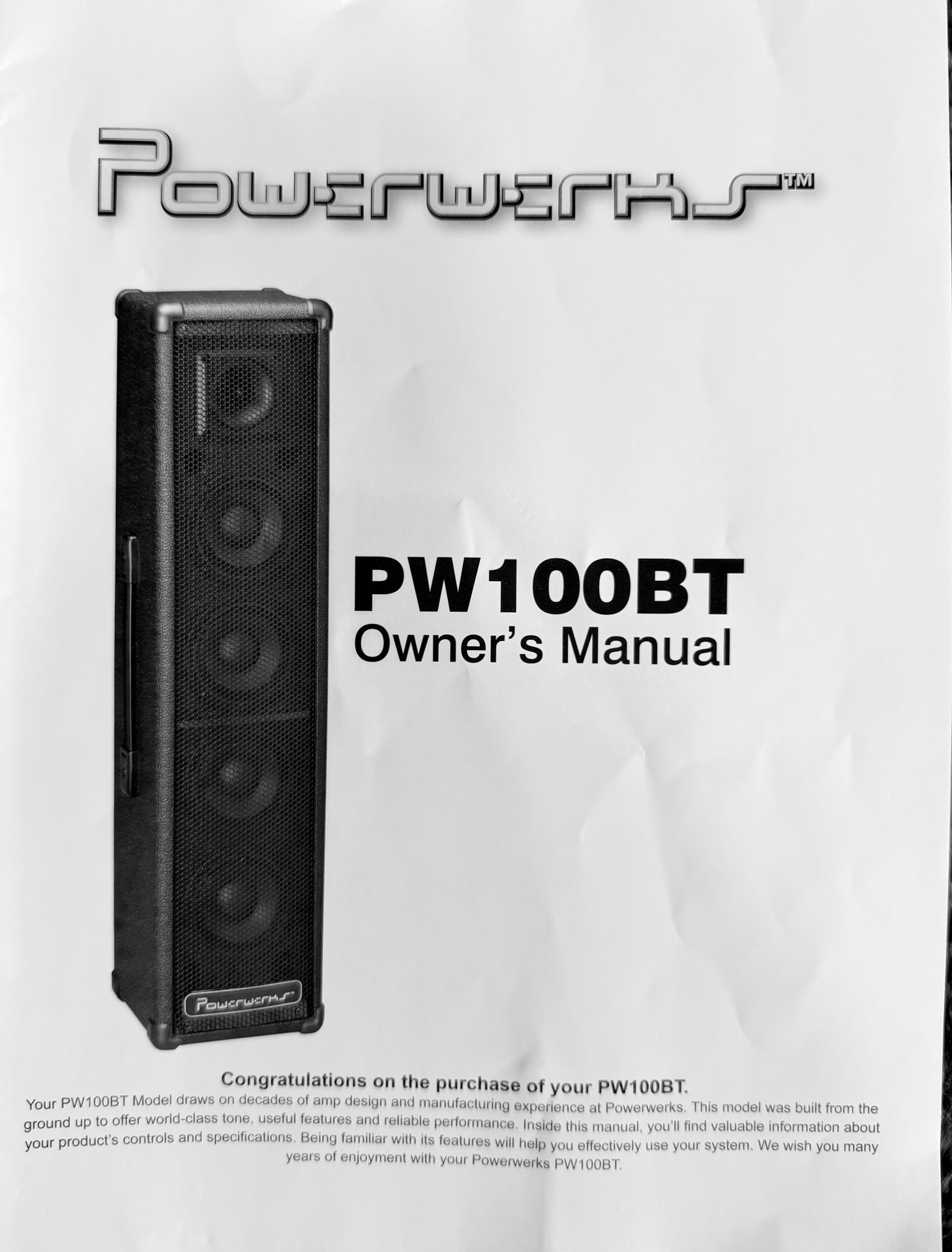 Powerwerks PW100BT 100-Watt Bluetooth Personal PA System