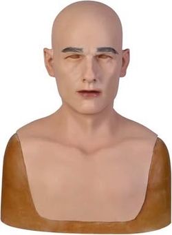 Silicone Realistic Mask Handsome and Lifelike Face for Crossdressers Cosplay , Transgender (white)
