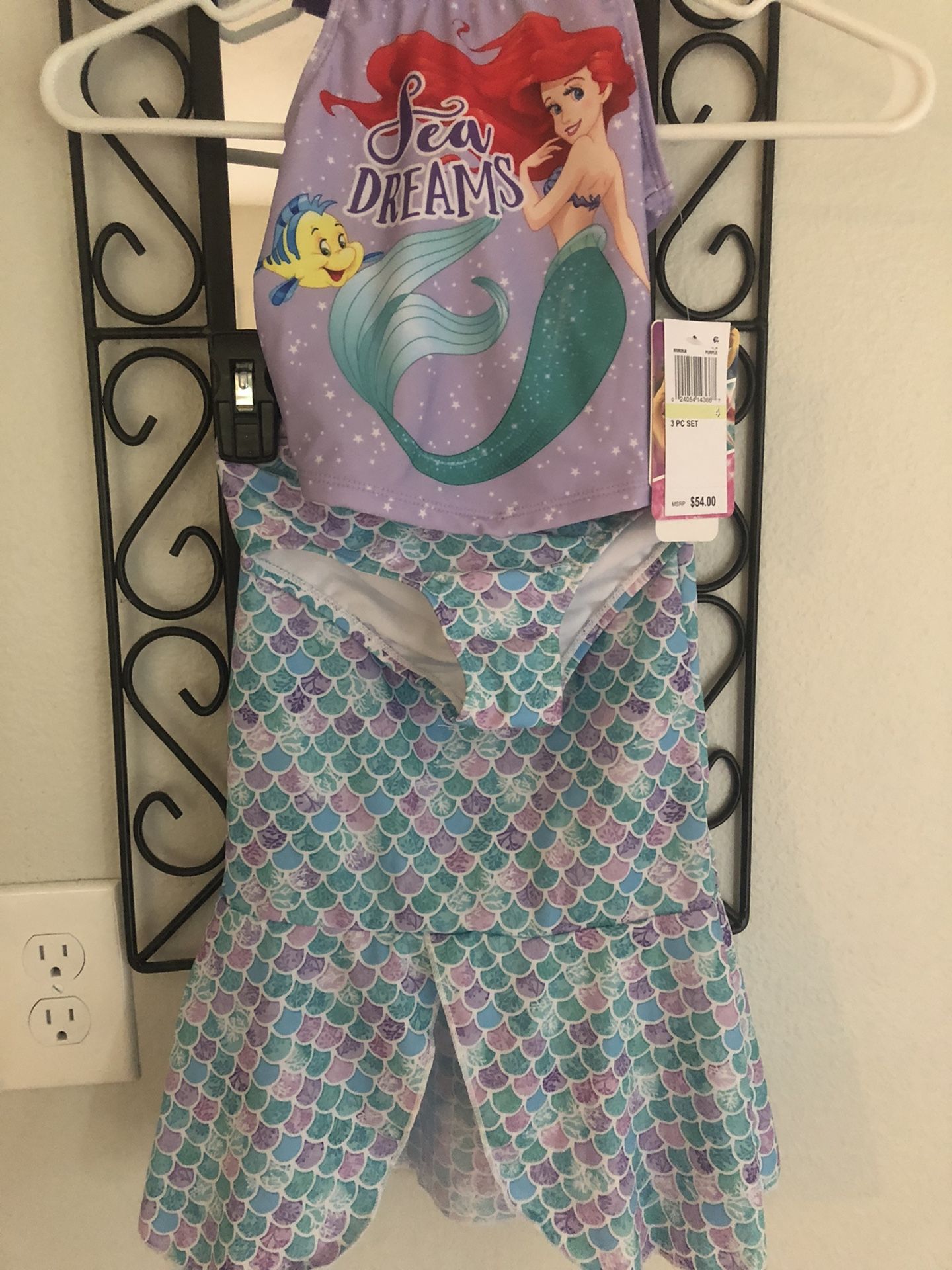 3 Piece Disney Princess Mermaid Swimming Suit