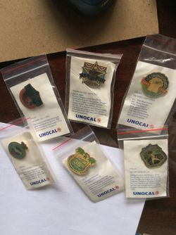 Vintage los Angeles Dodgers Unocal commemorative collectible Pins,Set of six