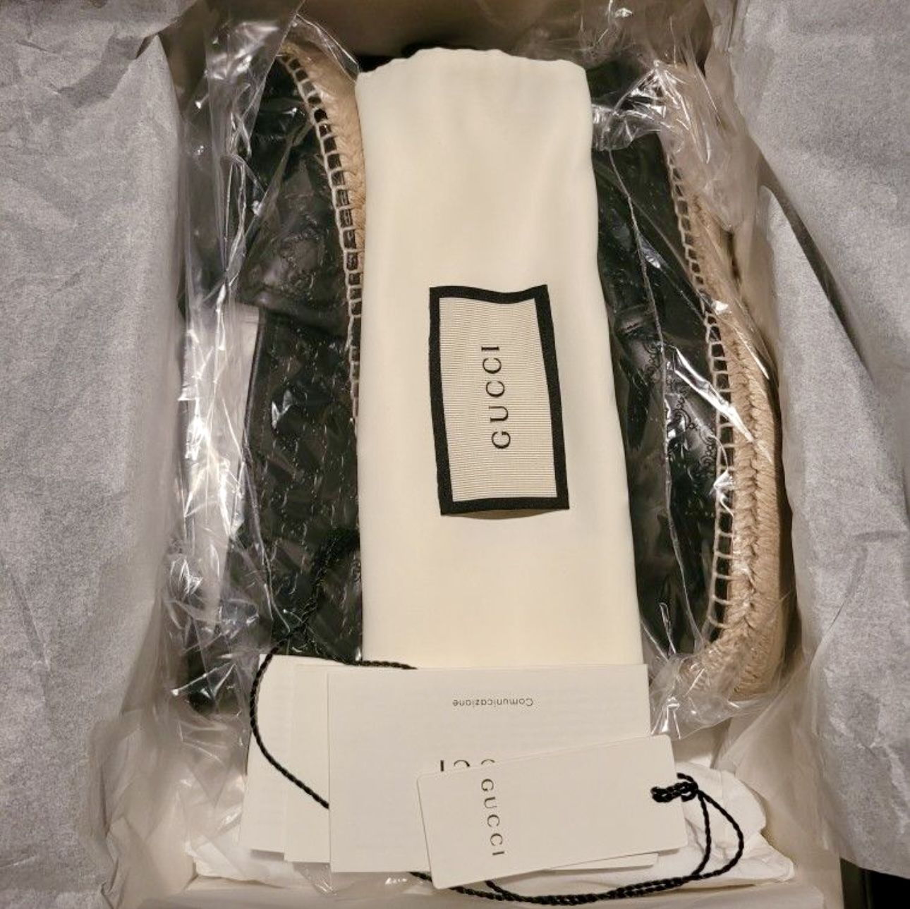 Gucci Leather Espadrille Flats.