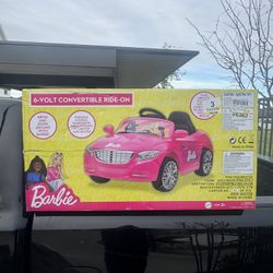 6V Barbie Convertible Ride on Car, Battery Powered Toy, Kids Ages 3+, Remote Control
