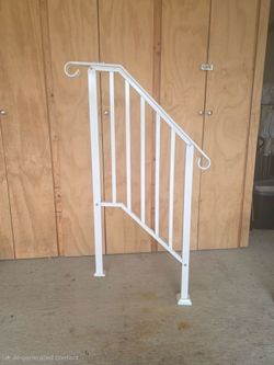 Karl home 38.96 in. x 38.77 in. Iron White Outdoor Handrail Railing