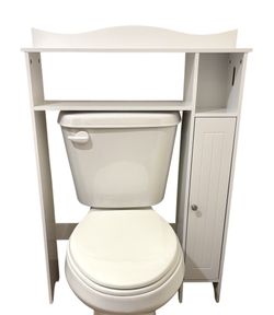 Low White Over The Toilet Cabinet Storage 