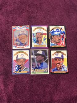 Lot Of 6 Toronto Blue Jays Hand Signed Autograph Baseball Cards Fred McGriff