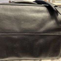 Black Leather Computer Or Carry On Bag