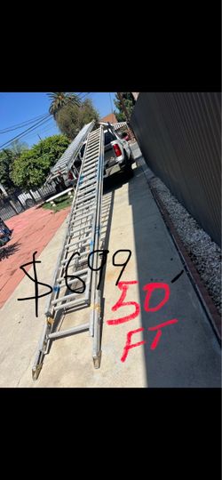 Excellent condition, 48 feet and more sizes available aluminum extension ladders