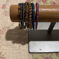 Mix,gold,blue,lavender Bracelet Set