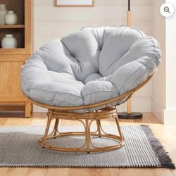  Papasan Accent Chair, Gray Linen