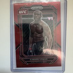 2023 Panini Prizm UFC Red Prizm /199 Kamaru Usman #120