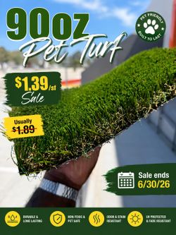 90oz Pet Turf Artificial Grass $1.39/sf