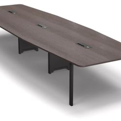 ELLA480i Conference table dark with induction charging station for 16 - 18 People