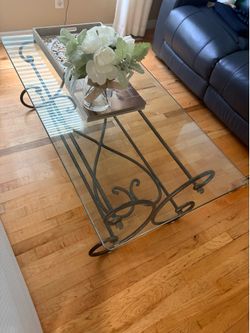 Glass coffee table