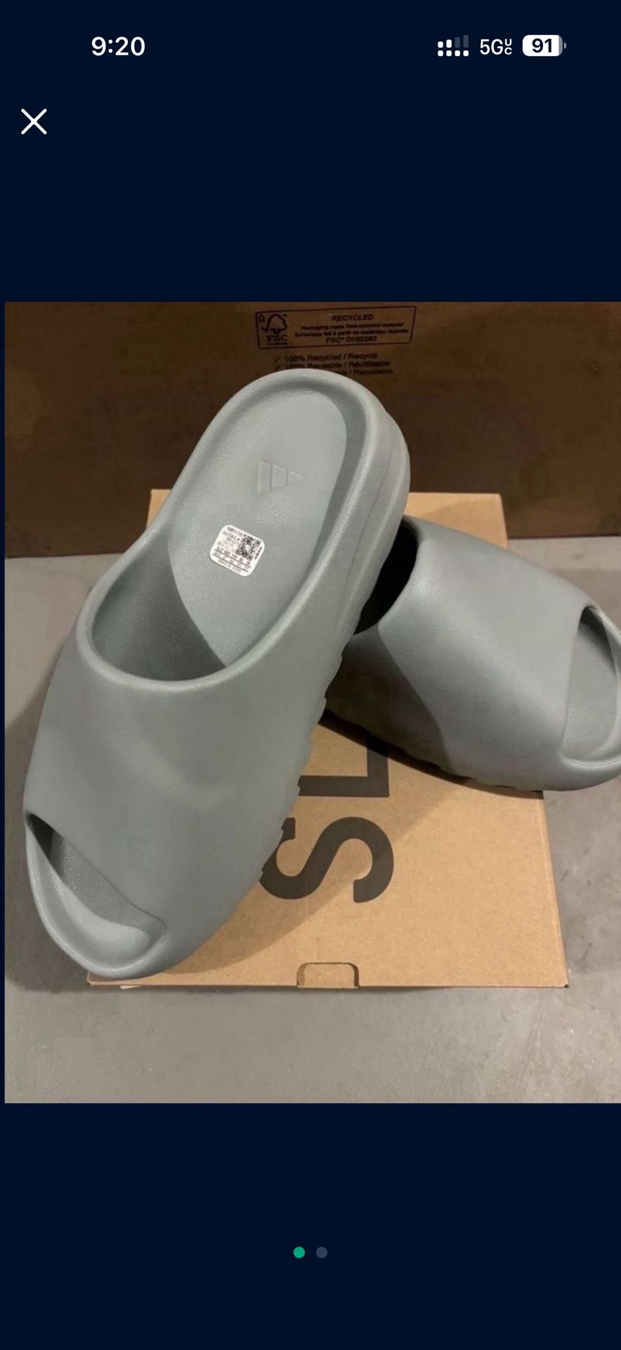Salt Color, Adidas Yeezy Slides  Size 10M