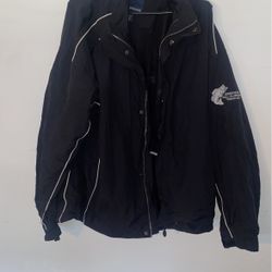 Landmark Jacket Size Large Men Jessie Keating Kiss My Bass Black Jacket 