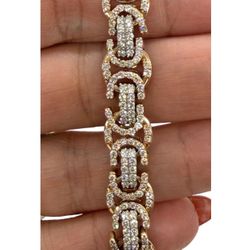 Unisex Diamond Bracelet 14k Rose & White Gold 502 Diamonds 5.00tcw Pave 29.8gm