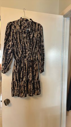 Black and Tan Print Mini Dress