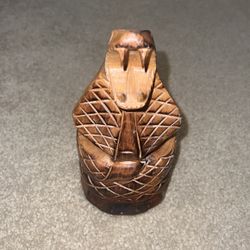 Cobra Snake Carved Wood Ashtray