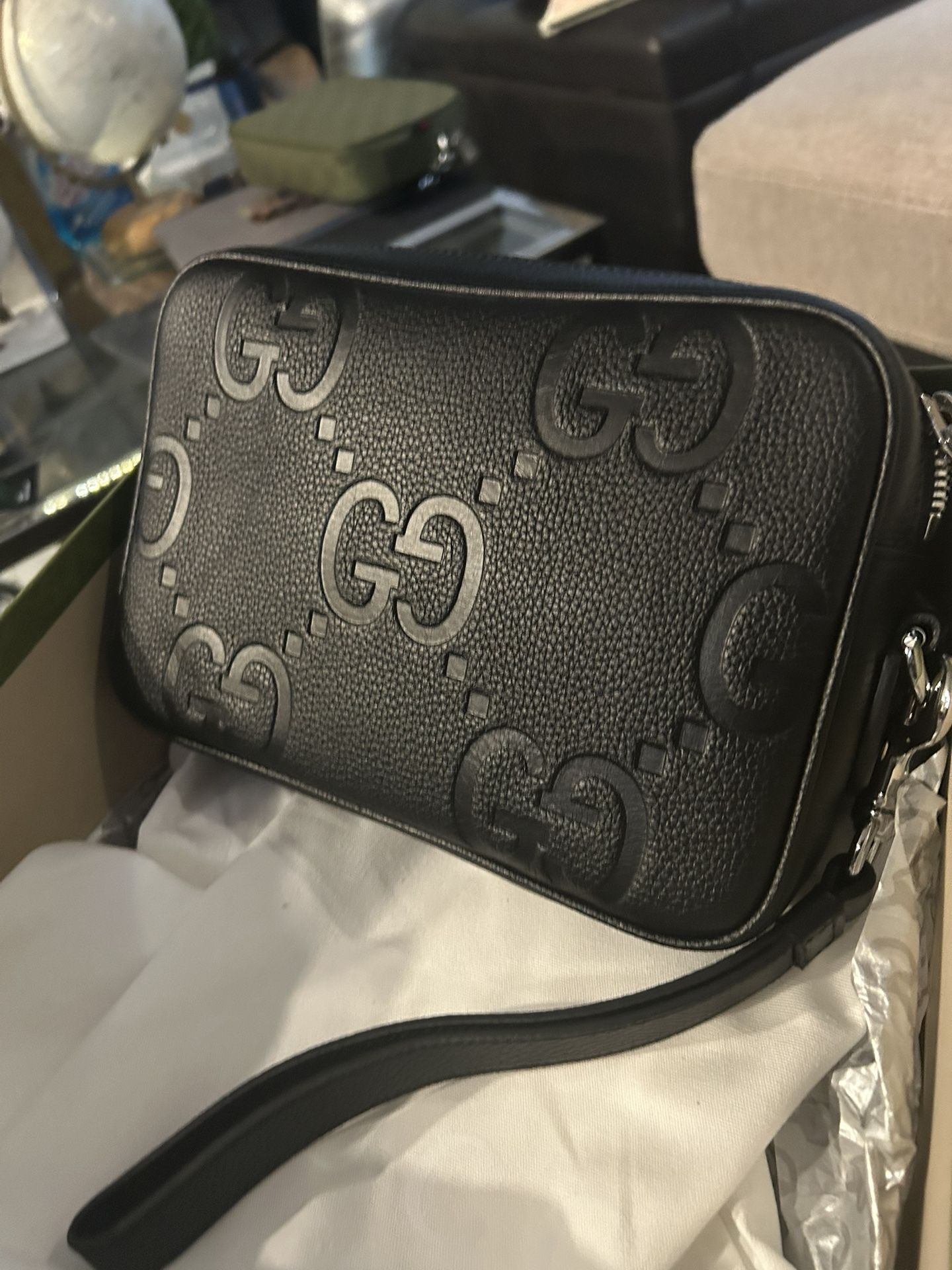 Authentic Gucci NWT Black Jumbo GG Bag