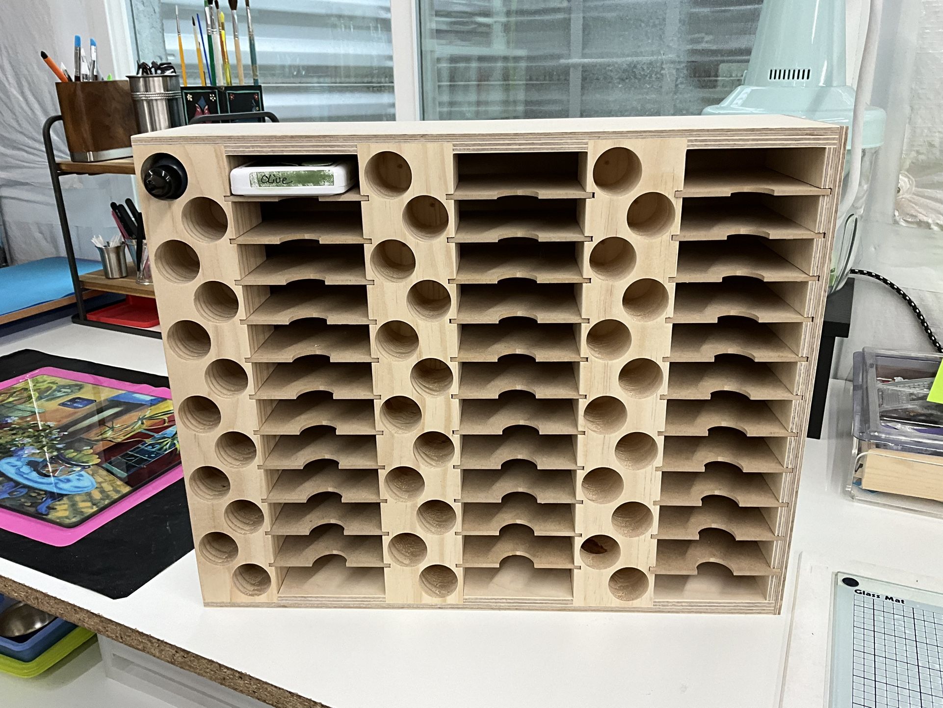 Wooden Ink Pad And Reinker Storage